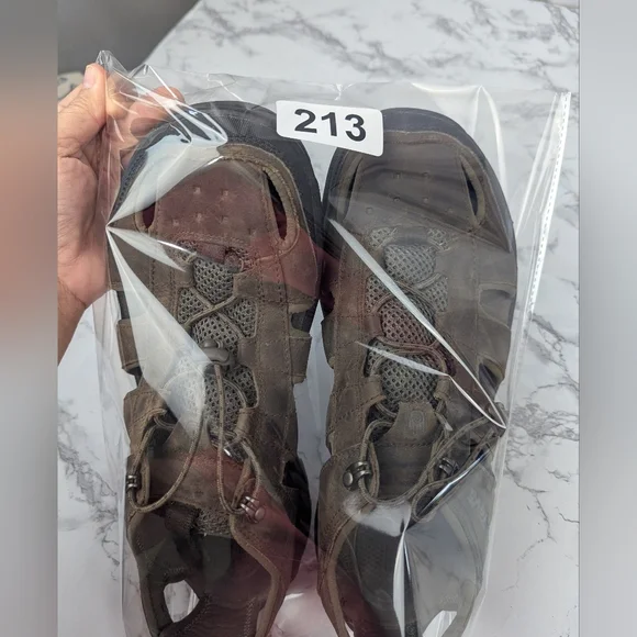 Teva Kimtah Size 12 Men's Leather Sandals Brown
